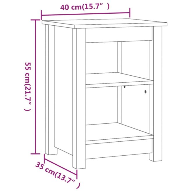 Buren Bedside Cabinets 2 pcs 40x35x55 cm Solid Wood Pine