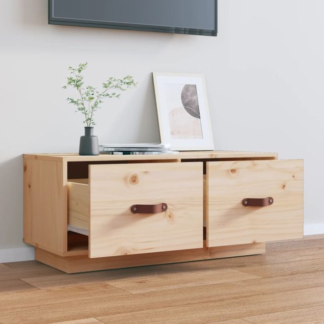 Quinta TV Cabinet 80x34x35 cm Solid Wood Pine