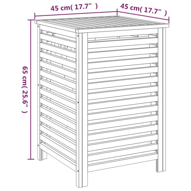 Laundry Basket 45x45x65 cm Solid Wood Walnut