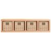 Wall Shelf with Baskets 62x18x16 cm Solid Wood Walnut