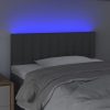 LED Headboard Dark Grey Fabric – 100x5x78/88 cm