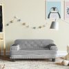 Kids Sofa Velvet – 70x45x30 cm, Light Grey