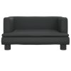 Kids Sofa Black 60x40x30 cm Faux Leather