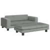 Kids Sofa with Footstool Light Grey 100x50x30 cm Velvet