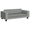 Kids Sofa with Footstool Light Grey 100x50x30 cm Velvet