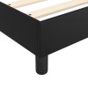 Box Spring Bed with Mattress Black Faux Leather – DOUBLE