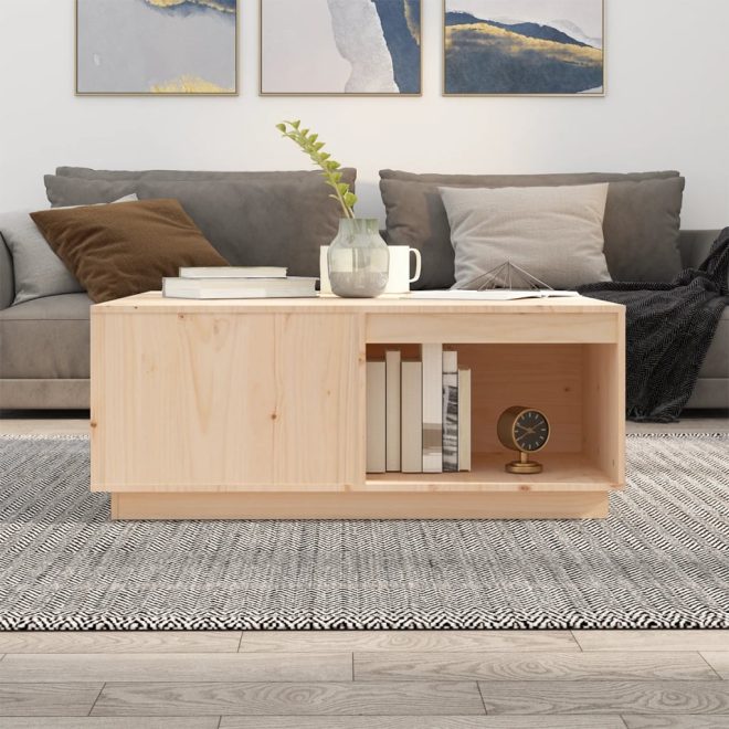 Coffee Table Solid Pine Wood – 100x101x40.5 cm