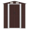 Garden Shed Dark Brown Galvanised Steel – 192x191x223 cm