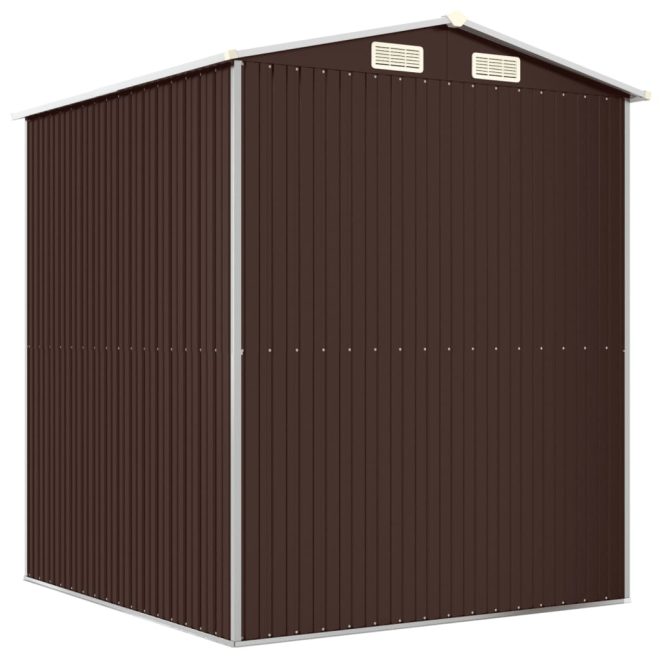 Garden Shed Dark Brown Galvanised Steel – 192x191x223 cm