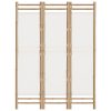 Cumbernauld Folding Room Divider Bamboo and Canvas – 120×180 cm, Cream White