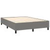 Box Spring Bed with Mattress&LED Dark Grey Fabric – DOUBLE, Plain Design