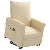 Stand up Recliner Chair Cream Fabric