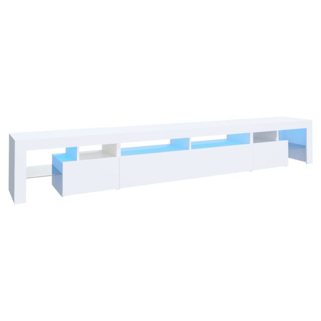 Cassilis TV Cabinet with LED Lights – 260×36.5×40 cm, White