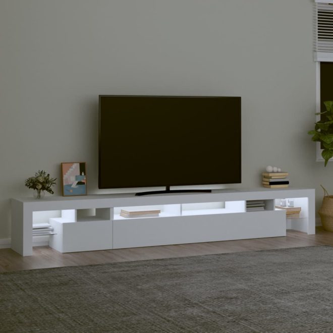 Cassilis TV Cabinet with LED Lights – 260×36.5×40 cm, White