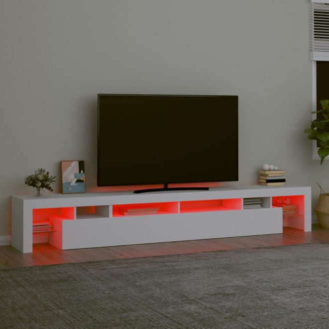 Cassilis TV Cabinet with LED Lights – 260×36.5×40 cm, White