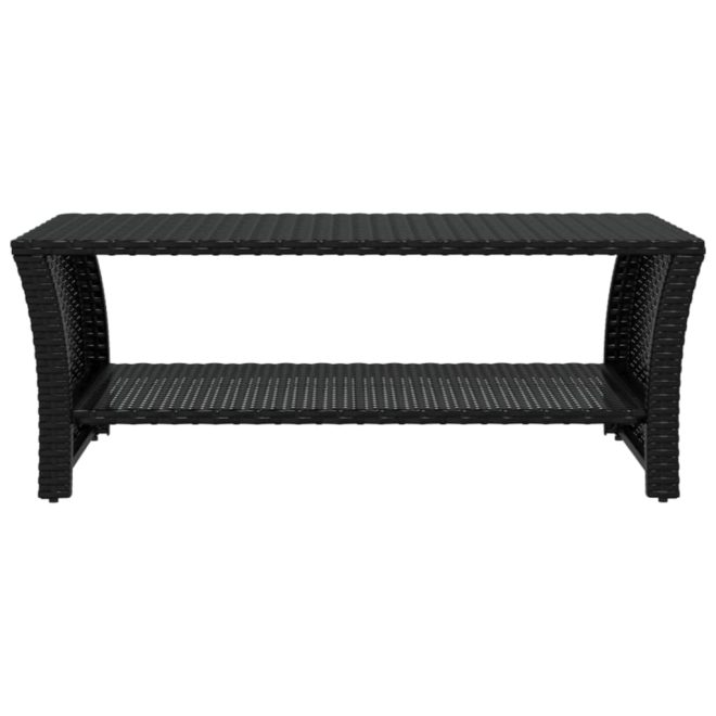 Coffee Table 100x50x40 cm Poly Rattan – Black