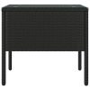 Side Table 53x37x48 cm Poly Rattan and Tempered Glass – Black