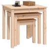 Nesting Tables 3 pcs Solid Wood Pine – Brown