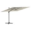 Cantilever Umbrella with Aluminium Pole Sand White 300×300 cm