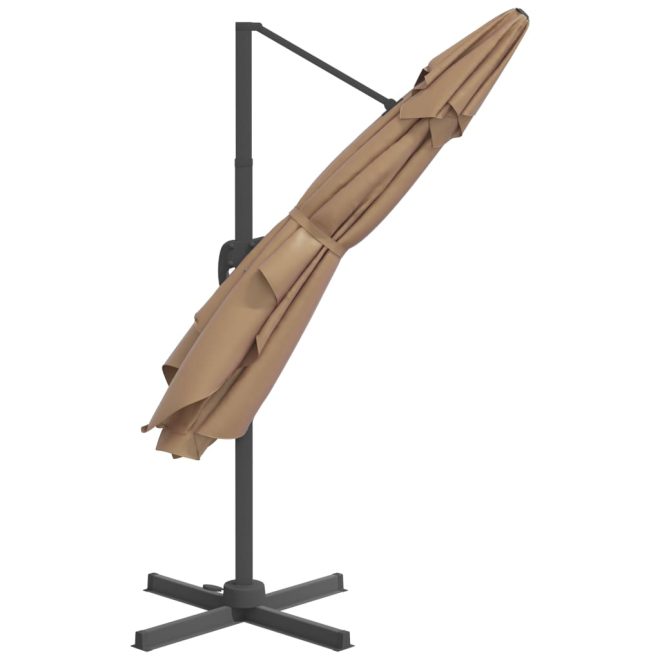 Cantilever Umbrella with Aluminium Pole Taupe 400×300 cm