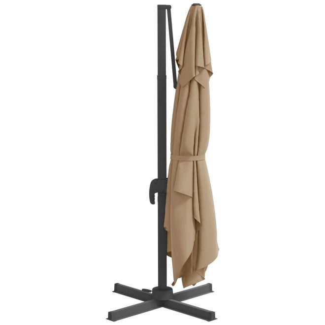 Cantilever Umbrella with Aluminium Pole Taupe 400×300 cm