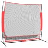 Portable Baseball Net Black and Red 215x107x216 cm Polyester