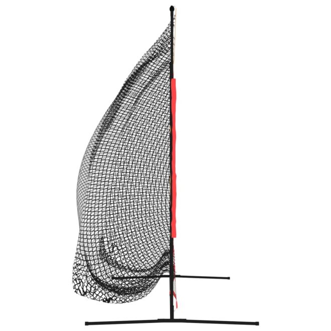 Portable Baseball Net Black and Red 215x107x216 cm Polyester