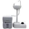 Portable Camping Toilet and Handwash Stand Set with Water Tank