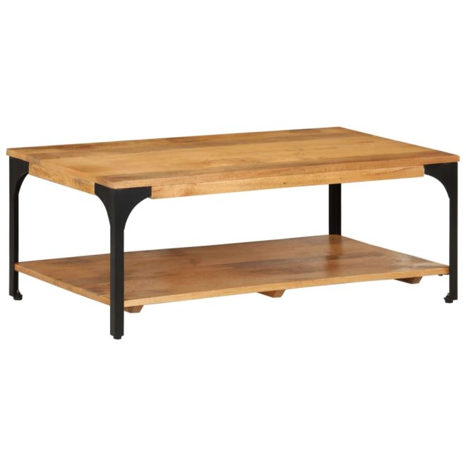 2-Layer Coffee Table 100x55x38 cm Solid Wood Mango and Steel