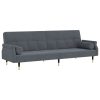 Sofa Bed with Cushions Velvet – Dark Grey