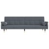 Sofa Bed with Cushions Velvet – Dark Grey