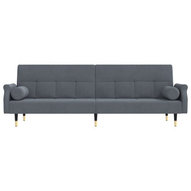 Sofa Bed with Cushions Velvet – Dark Grey