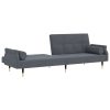 Sofa Bed with Cushions Velvet – Dark Grey