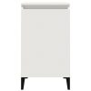 Bedside Cabinet 40x35x70 cm Engineered Wood – White, 1