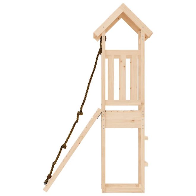 Playhouse with Climbing Wall Solid Wood – Solid Pinewood