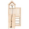 Playhouse with Climbing Wall Solid Wood – Solid Pinewood