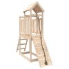 Playhouse with Climbing Wall Solid Wood – Solid Pinewood