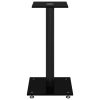 Speaker Stands 2 pcs Tempered Glass 1 Pillar Design – Black