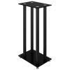 Speaker Stands 2 pcs Tempered Glass 4 Pillars Design – Black