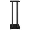 Speaker Stands 2 pcs Tempered Glass 4 Pillars Design – Black