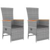 3 Piece Garden Lounge Set Grey Poly Rattan&Solid Wood Acacia