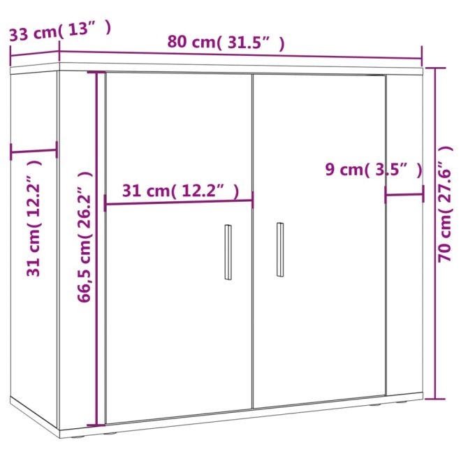 Highboard Engineered Wood – White