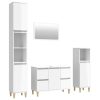 4 Piece Bathroom Furniture Set Engineered Wood – High Gloss White