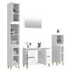 4 Piece Bathroom Furniture Set Engineered Wood – High Gloss White