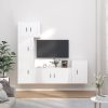 5 Piece TV Cabinet Set Engineered Wood – White