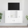 3 Piece TV Cabinet Set Engineered Wood – White