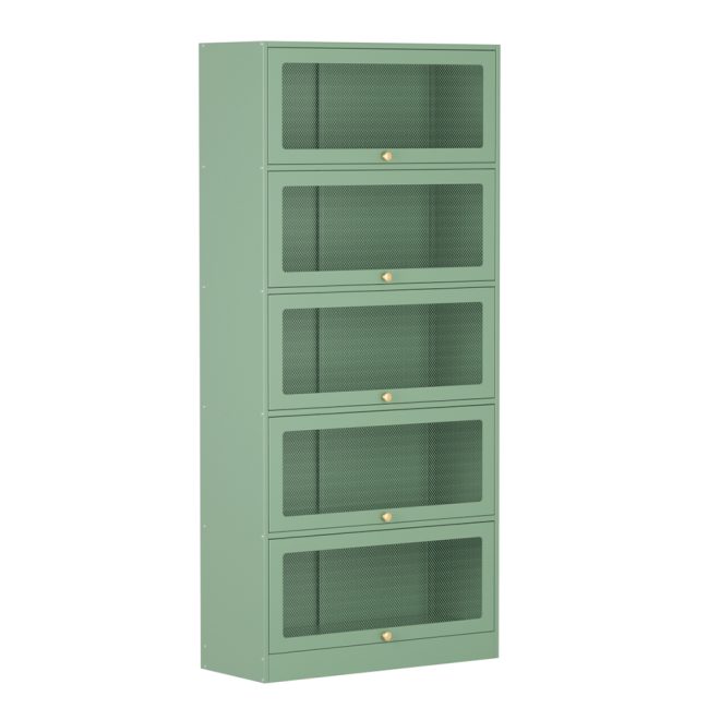 Buffet Sideboard Cupboard Cabinet Storage Mesh Doors Metal Green ELIA