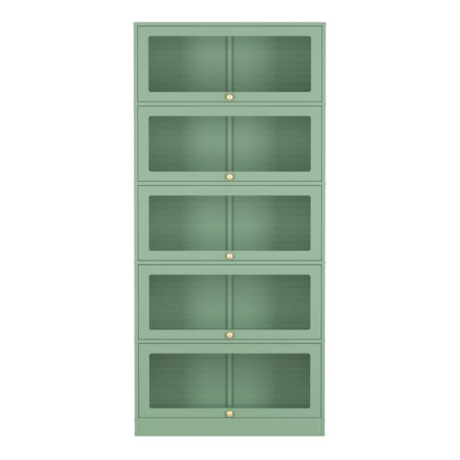 Buffet Sideboard Cupboard Cabinet Storage Mesh Doors Metal Green ELIA