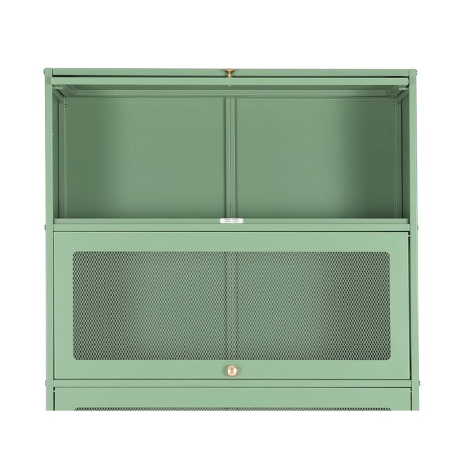 Buffet Sideboard Cupboard Cabinet Storage Mesh Doors Metal Green ELIA