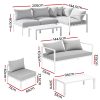 4 Seater Outdoor Sofa Set Aluminium Lounge Setting